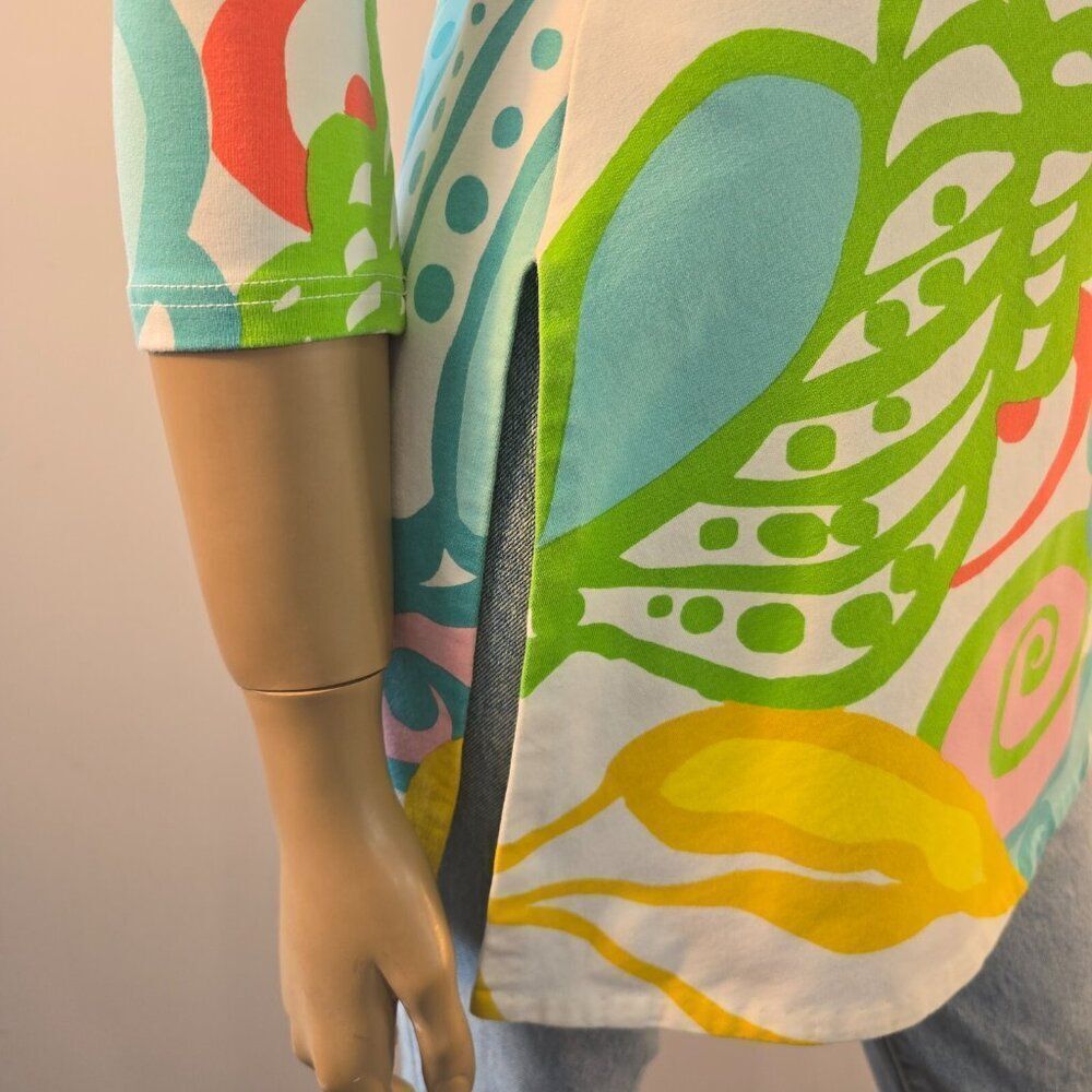 Keylime & Pink Womens Sz S Tunic Top Beach Resort Wear Colorful Bright - Picture 6 of 9